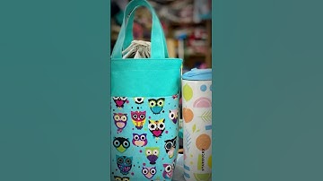 Túi Xanh lam Cú mèo dễ thương, bền đẹp, tiện lợi để đựng ly hoặc bình giữ nhiệt không thể bỏ lỡ