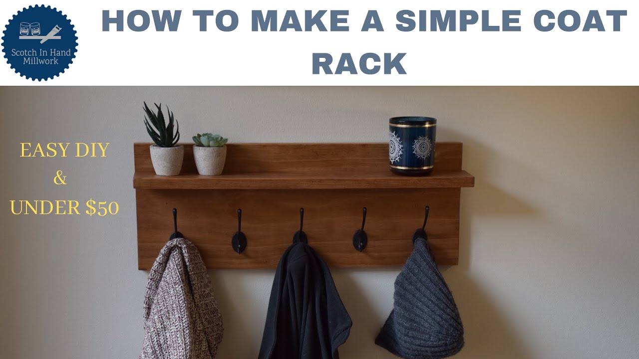 Make your own coat rack - Wall mount - With a Shelf 