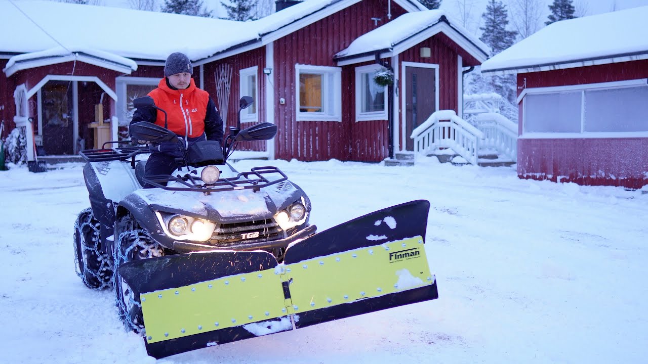 Snow Plowing with an ATV | Winter Work in Rural Finland