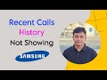 How to fix recent call history not showing samsung  android apk master