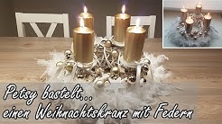 DIY: Schneller und günstiger Adventskranz mit Federn - Advent wreath