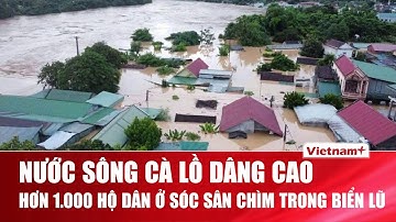 Cận cảnh nước sông Cà Lồ dâng cao dữ dội, hơn 1.000 hộ dân ở Sóc Sơn “chìm nghỉm” trong biển lũ