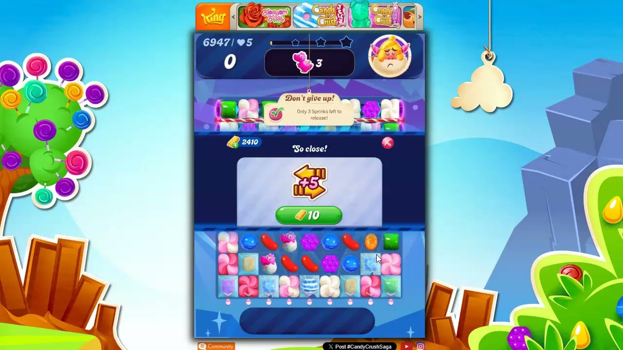 Candy Crush Level 6947 Talkthrough, 20 Moves 0 Boosters - YouTube