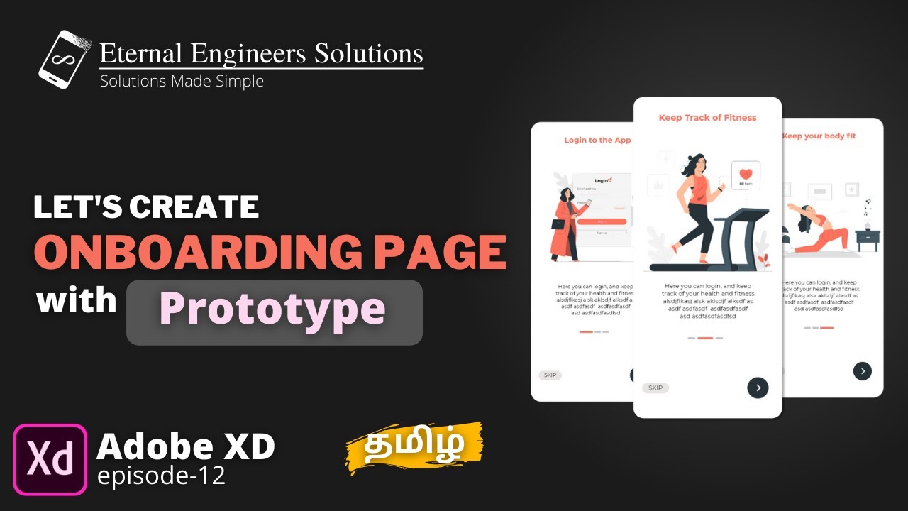 Create Onboarding Page with prototype | Adobe XD tutorial in tamil #12 ...