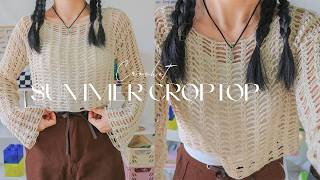 Crochet Summer Croptop🤍 Hướng dẫn móc Croptop lưới chào hè 2024🤍 Vyvascrochet