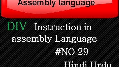 Div Instruction in Assembly NO 29