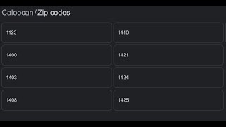 Caloocan City Zip Codes
