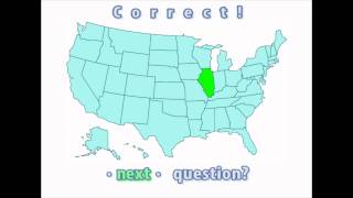 Interactive United States Map Quiz - Correct Illinois Location