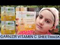 Garnier  skin naturals fresh mix vitamin c shot boost sheetmask review& demo | RARA | vitamin c mask