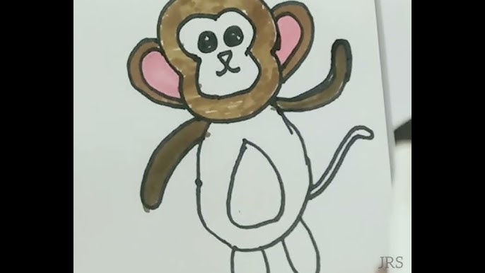 COMO DESENHAR O ROSTO DE UM MACACO FÁCIL /// HOW TO DRAW MONKEY FACE (EASY)  