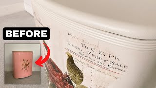 Furniture Transfer on Metal // Vintage Laundry Bin Makeover // Attempting a Textured, Artistic Look