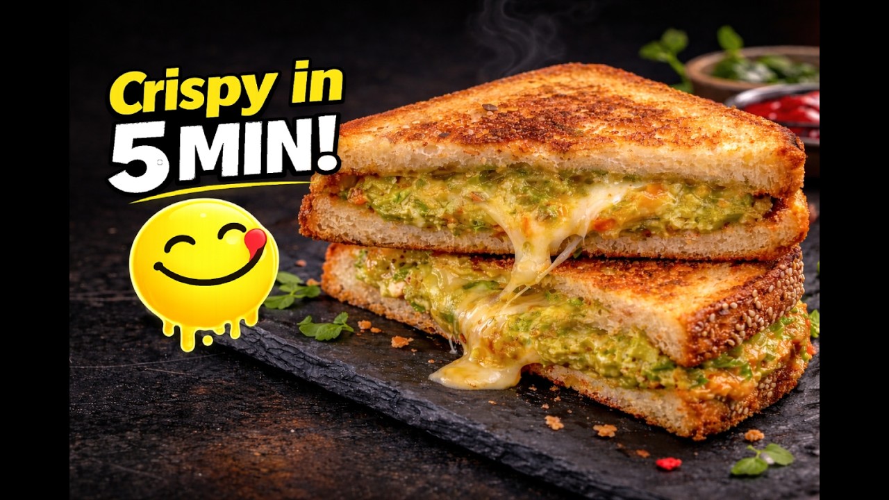 5 min Crispy Veg Cheese Sandwich 🧀| बच्चों का पसंदीदा वेज चीज़ सैंडविच ऐसे बनाएं 😋 |#sandwich