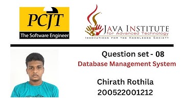 Question set 8 | Database Management System | Java Institute