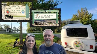 Grand Lake St. Mary in Ohio, White River Campground in Indiana, and James Dean