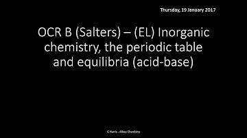 OCR B SALTERS (EL) Inorganic chemistry and the periodic table REVISION