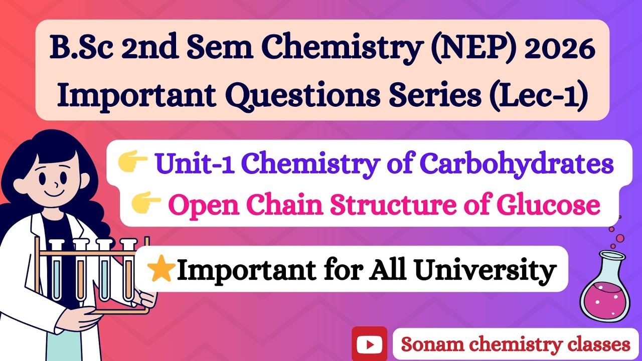 B.Sc 2nd Sem Chemistry Important Questions | Unit-1 | Open Chain Structure of Glucose | 