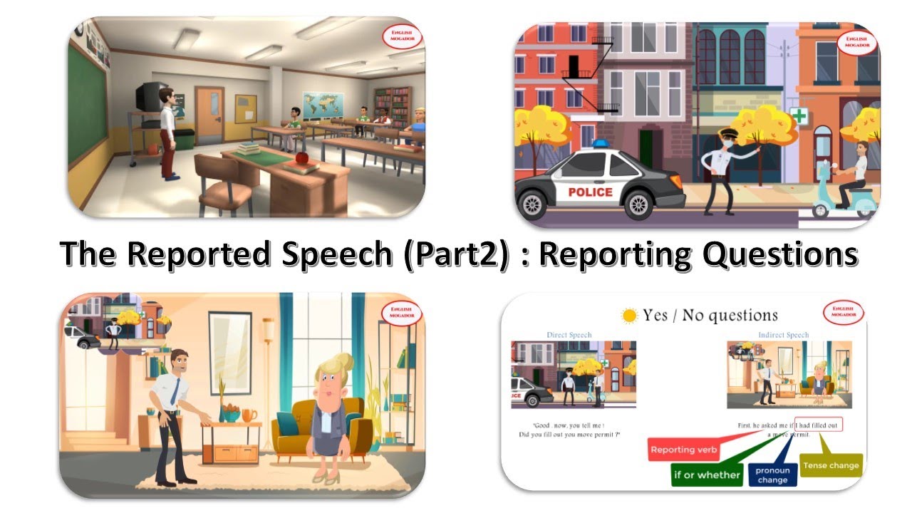 The Reported Speech (part 2)  :Reporting Questions. Special Corona virus animated lesson.