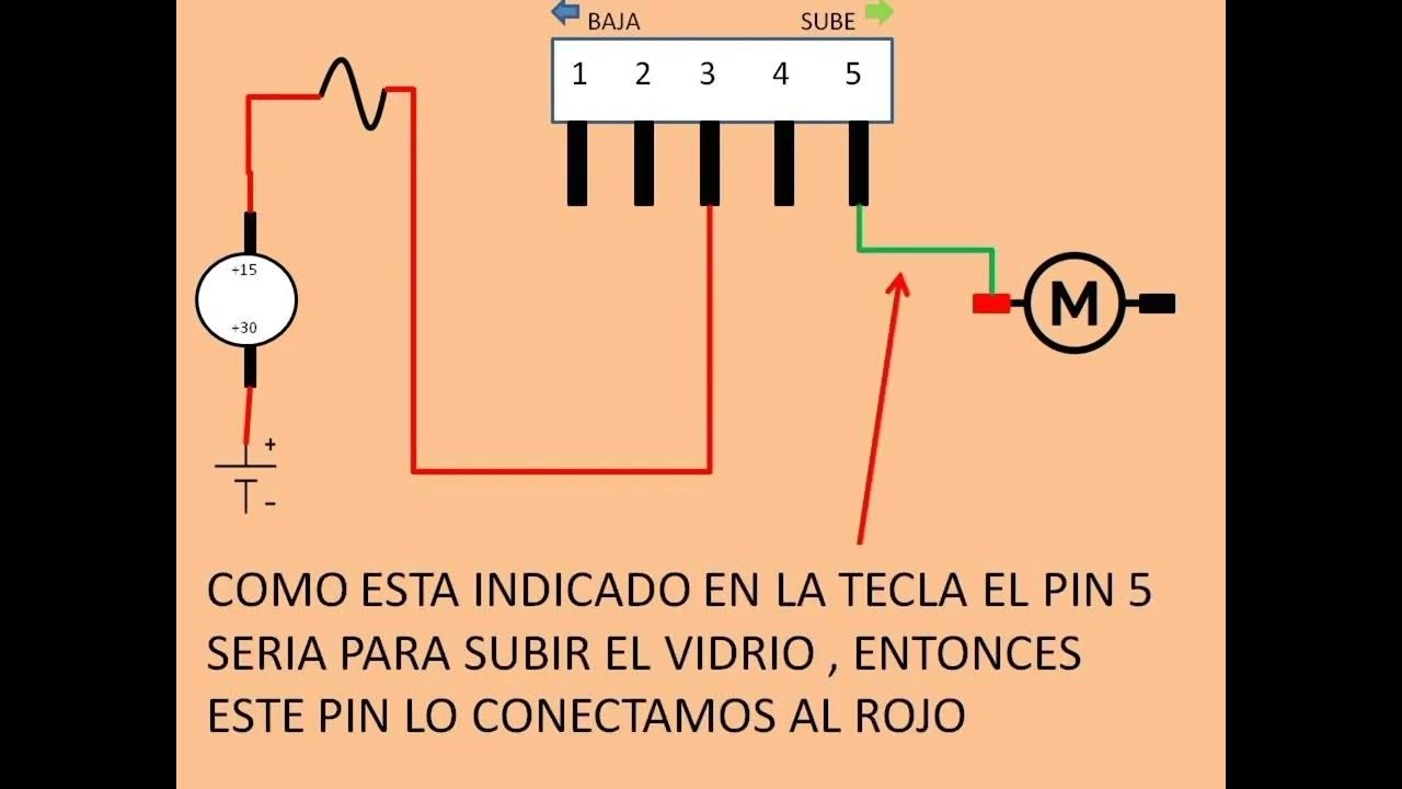 como conectar tecla levanta cristales , vidrios eléctricos , - YouTube