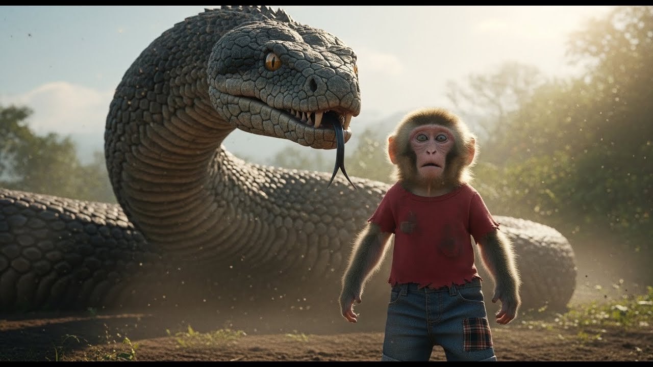 (Part 1) Baby Monkey Explores the Lost Island – The Chase of the Giant Python