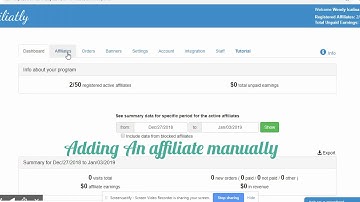 Affiliatly: Add affiliate account