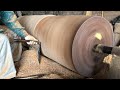 Woodworking Large Extremely Dangerous // Giant Woodturning - Work With Giant Wood Lathes!!!