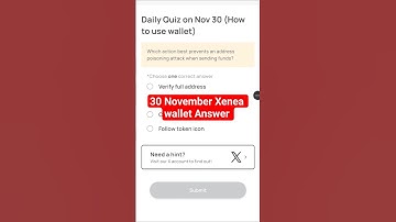 30 November Xenea Wallet Quiz Answer | Xenea wallet daily Quiz Answer Today | Xenea Wallet Quiz |