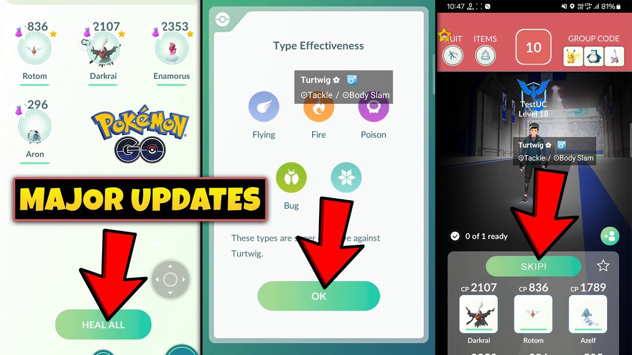 Pokemon Go New Updates | Skip Raid Time, Auto revivew, Type ...