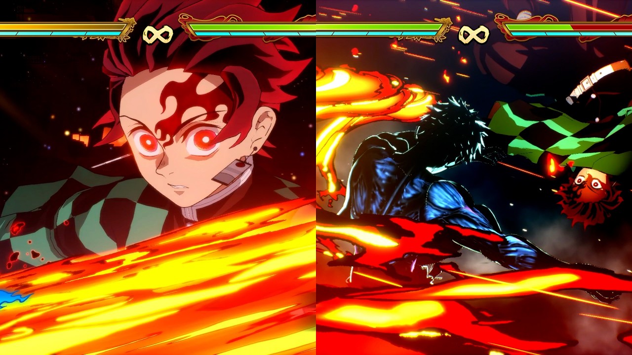 귀멸의칼날 히노카미 혈풍담 2  신규 DLC  카마도 탄지로(무한성 편)  오의,승리대사 및 기타연출 모음