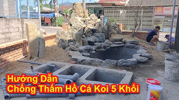 Hướng Dẫn Chống Thấm Hồ Cá Koi 5 Khối. Lọc Thô 3 Ngăn. 1 Hút Lửng 2 Hút Đáy 1Hút Mặt #hocakoi