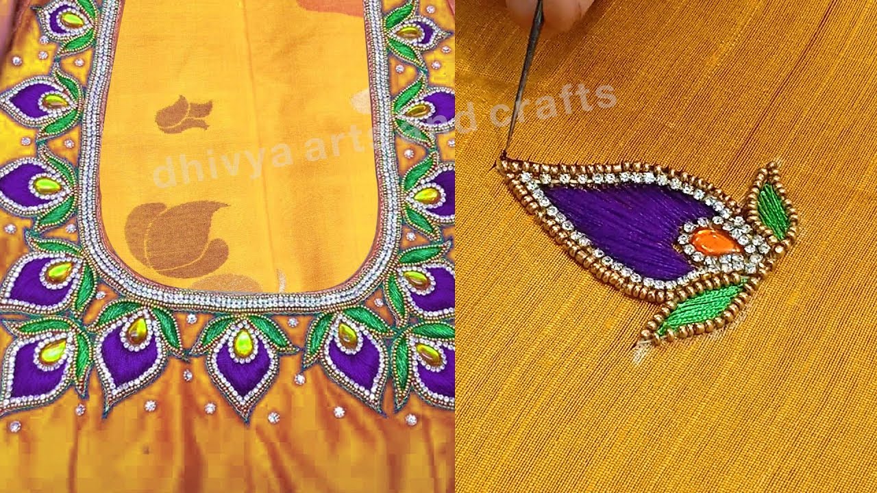 aari work blouse for beginners | aari blouse neck designs | aari ...