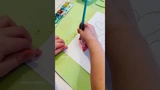 Easy Valentine s Activity for kids Water Color Hearts