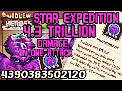 Idle Heroes - Star Expedition Boss 4.3 Trillion damage with 4* Rune