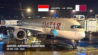 TOTALLY PAMPERED ON A RED-EYE FLIGHT! | Qatar Airways A350-900 | Jakarta ✈ Doha | Economy Class