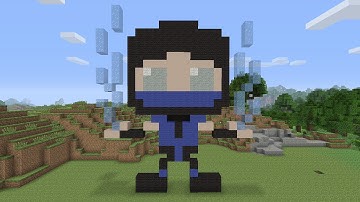 Minecraft Pixel Art - Sub-Zero From Mortal Kombat