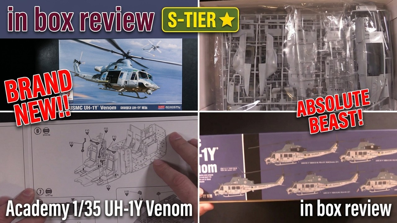 BRAND NEW!! Academy 1/35 UH-1Y Venom in box review - YouTube