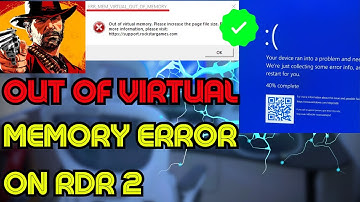 Fix No VIRTUAL MEMORY ERROR on RED DEAD REDEMPTION 2 | Out of memory error ✅ Fixed