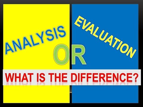 Difference between Analyzing and Evaluating