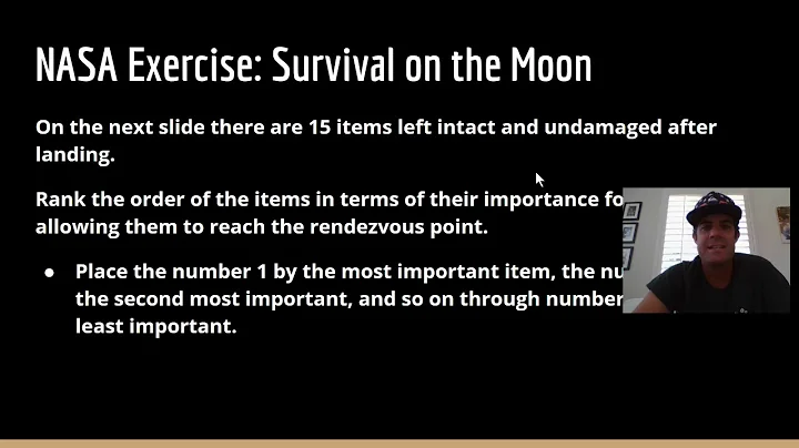 NASA Exercise: Survival on the Moon