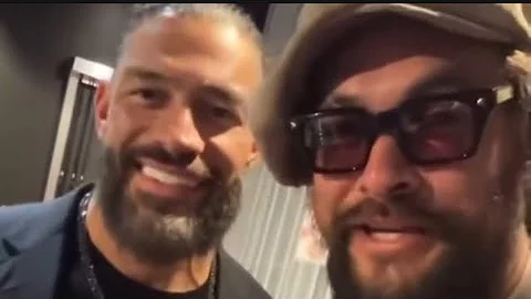 Jason Momoa hangs out with Roman Reigns and Cody Rhodes on the set of Street Fighter