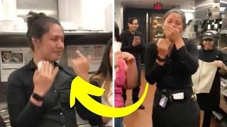 Waitress Got An Unexpected Surprise From Co-workers, And It Left Her In Tears.