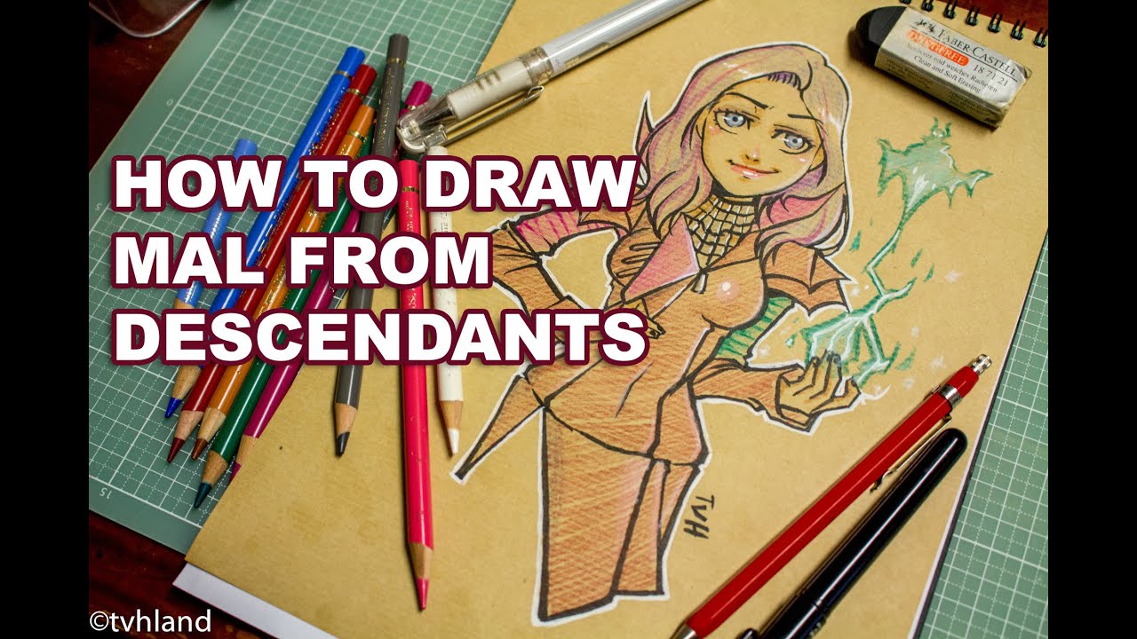 Comment dessiner Mal de Descendants au papier kratf - YouTube