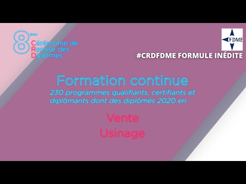 [CRDFDME Formule Inédite] - Formation continue | dont des formations en Vente Usinage