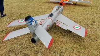 REPUBLIC F-84F THUNDERSTREAK RC TURBINE JET WARBIRD DISPLAY AT WESTON PARK - 2018