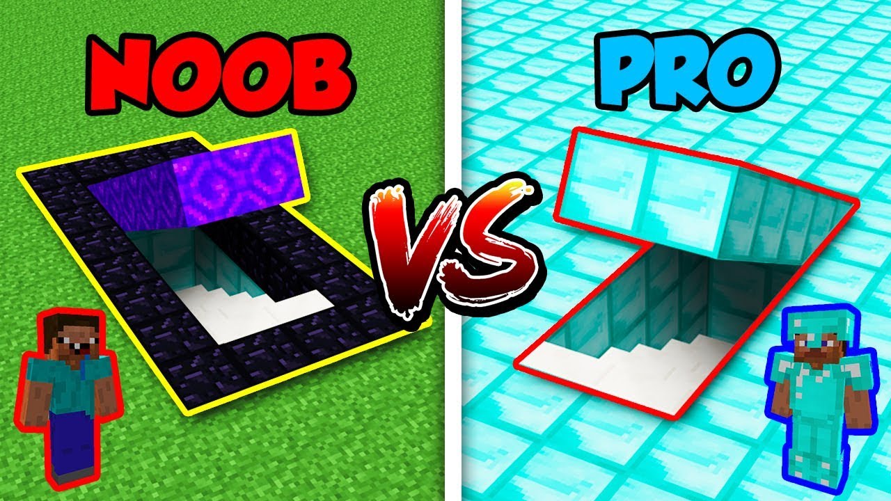 Minecraft NOOB vs. PRO: SECRET PORTAL vs. DIAMOND BASE in 