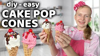 Here's how I wrap my tiny ice cream cone cake balls #cakepops