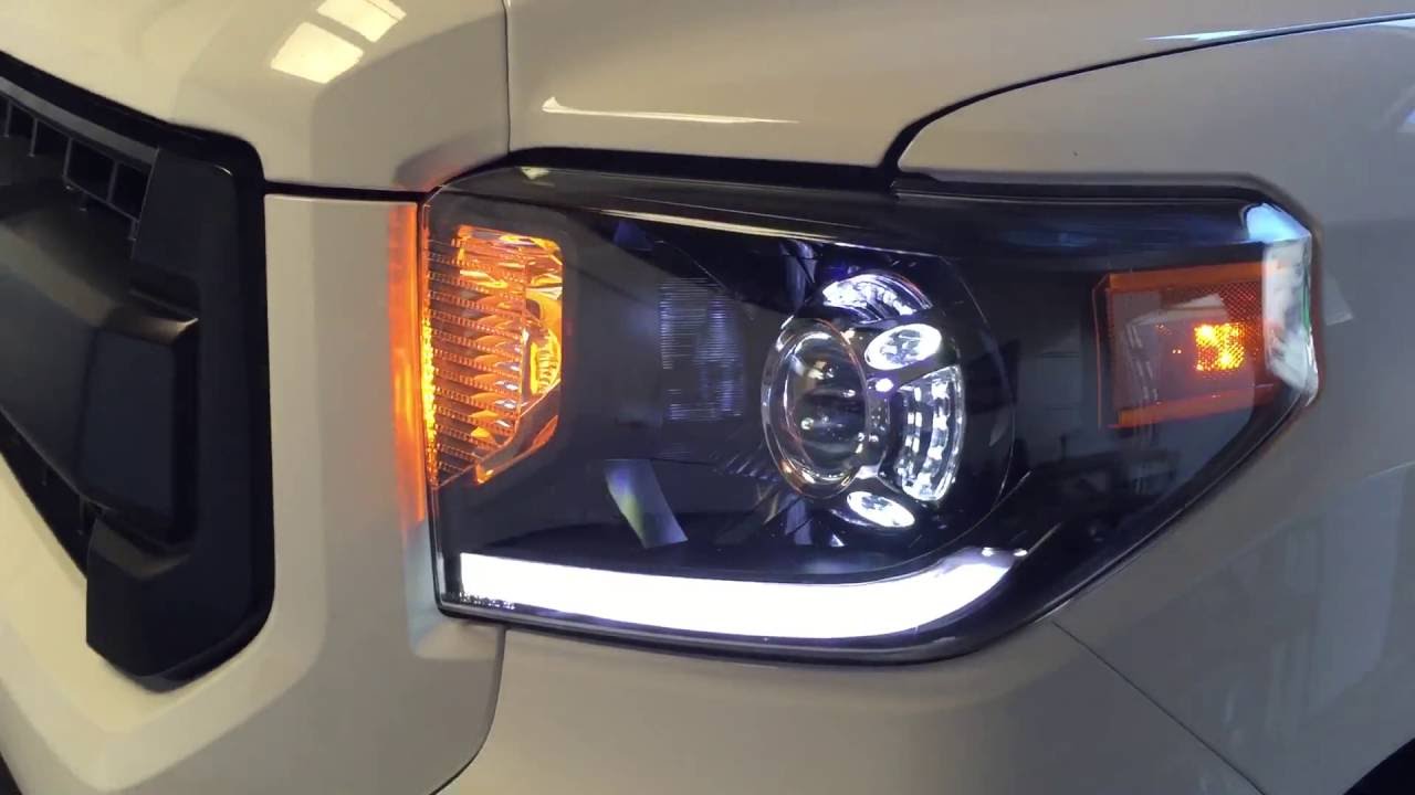 15+ Toyota Tundra Projector Retrofit Build w/LEDs - YouTube