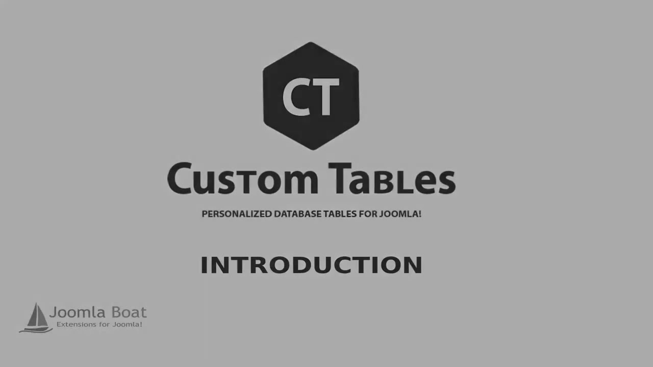 Custom Tables - Joomla! extension.