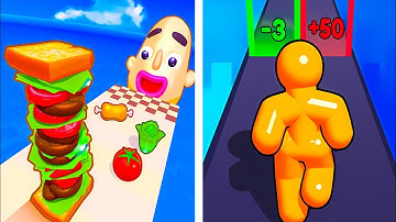 Sandwich Run VS Tall Man Run  🥪🍷🍎 Max All Level Speed Run Android & iOS Gameplay