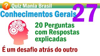 🔴 Quiz Conhecimentos Gerais 6 - O melhor desafio 30 Perguntas super  curiosas - Quiz Mania Brasil 