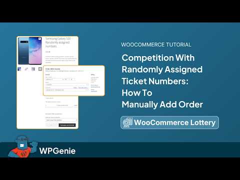 How to add order manually for Lottery with randomly assigned ticket numbers
